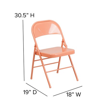 Flash Furniture Sedona Coral Folding Chair HF3-CORAL-GG