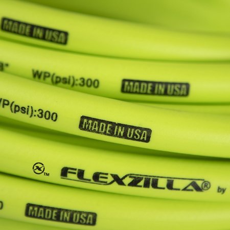 Flexzilla Air Hose, 1/4" x 100, 1/4" MNPT Fitting HFZ14100YW2