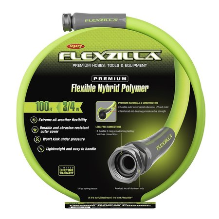 Flexzilla Garden Hose, 3/4" x 100, 3/4" - 11 1/2 HFZG6100YW