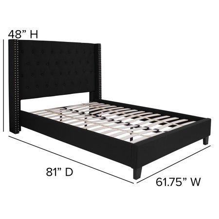 Flash Furniture Platform Bed, Riverdale, Full, Black HG-38-GG