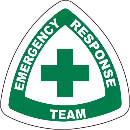 NMC Emergency Response Team Hard Hat Label, Pk25, Material: Pressure Sensitive Vinyl .002 HH133