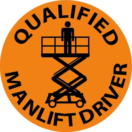 Nmc Qualified Manlift Driver Hard Hat Emblem, Pk25 HH83R