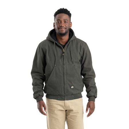 BERNE Heartland Washed Duck Hooded Work Jacket HJ375