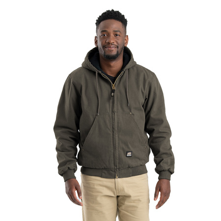 BERNE Heartland Washed Duck Hooded Work Jacket HJ375