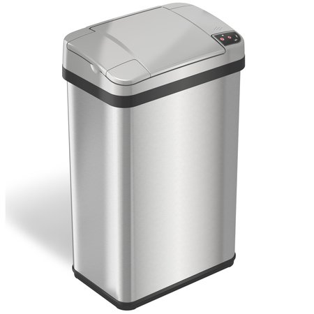 HLS COMMERCIAL 4 gal Rectangular Trash Can, Silver, Stainless Steel HLS04SS