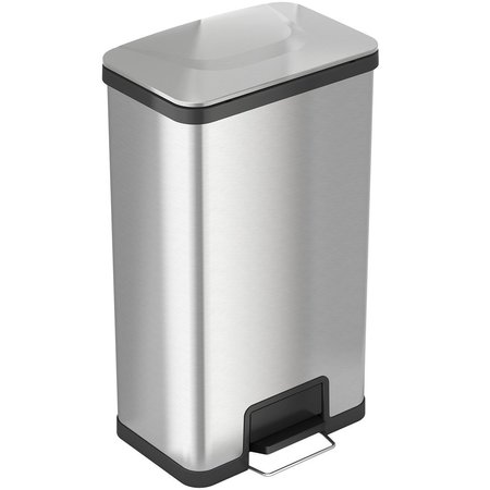 HLS COMMERCIAL 18 gal Trash Can, Silver, Stainless Steel HLS18SS