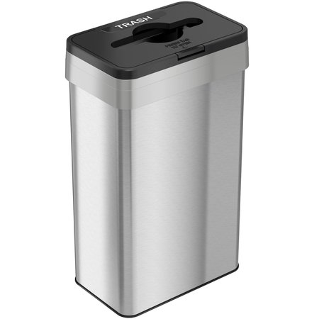 HLS COMMERCIAL 21 gal Rectangular Trash Can, Silver, Stainless Steel HLS21UOTTRS