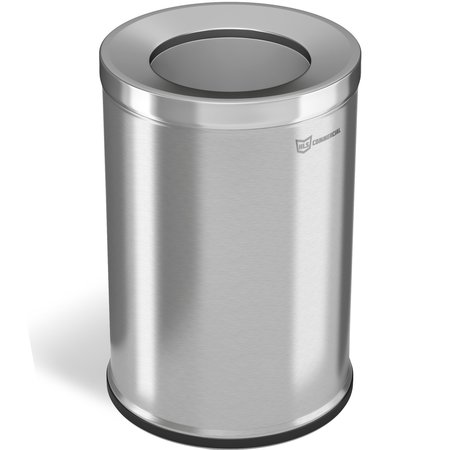 HLS COMMERCIAL 26 gal Round Trash Can, Silver, Stainless Steel HLSC05G26