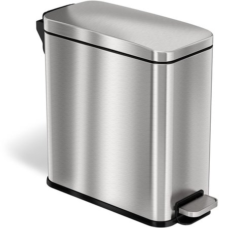 HLS COMMERCIAL 3 gal Trash Can, Silver, Stainless Steel HLSS03R