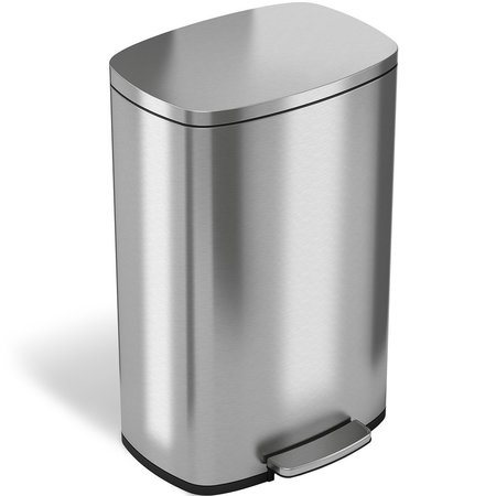 HLS COMMERCIAL 13 gal Trash Can, Silver, Stainless Steel HLSS13R