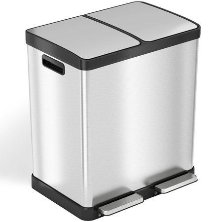 Hls Commercial 16 Gal Stainless Steel Trash Can, Silver HLSS16R | Zoro