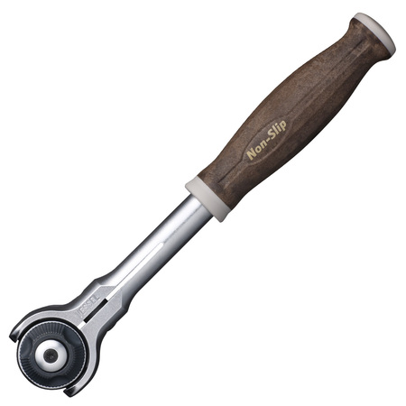 VESSEL 3/8" Drive WOOD-COMPO Swivel Ratchet Handle No.HRH3, Natural HRH3SW