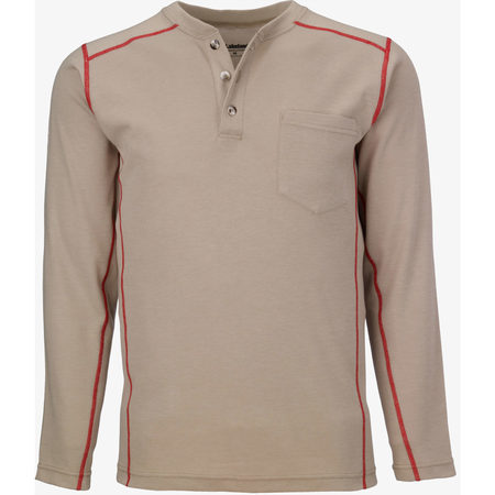 LAKELAND High Performance FR Henley, Khaki, XS HSAT20-XS