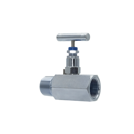 PIC GAUGES Hex Valve, 1"MxFNPT, Straight, CS, 10K psi HV-CS-1-HS-180-MXF