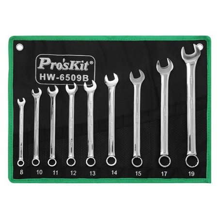 PROSKIT Combination Wrench Set, Metric, 9pc HW-6509B