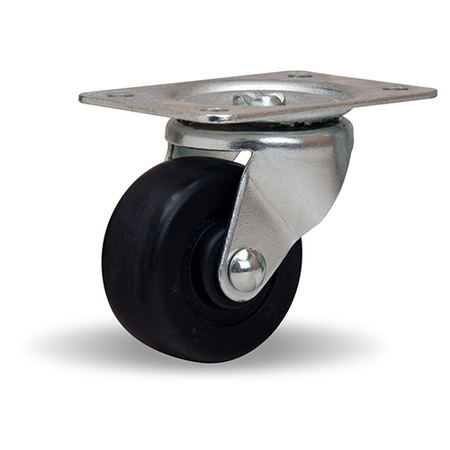 HAMILTON Leader Swivel Caster, 2 1/2" x 1 1/8" Flexonite Solid Rubber Wheel, 5/16" Oilless Sleeve Bearing S-222-1/2-FO