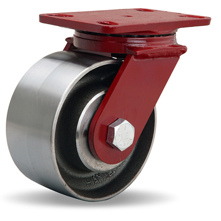 HAMILTON ForgeMaster Swivel Caster, 6" x 3" Forged Steel Wheel, 3/4" Sealed Precision Ball Bearings S-FM-63FSB