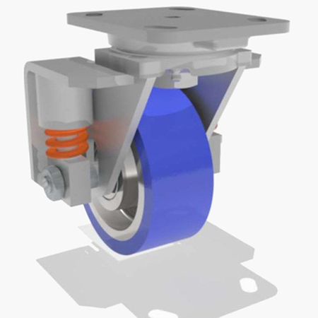 Hamilton Swivel Spring, Loaded Wh 5X2 Poly-Soft S-SPWH-5SPB-2