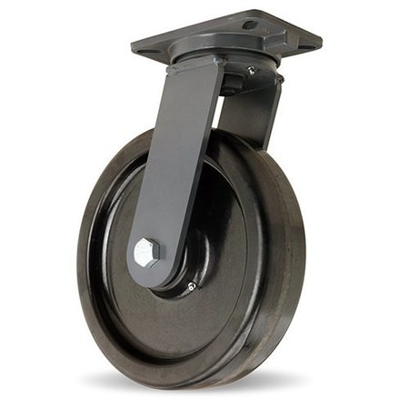 Hamilton Champion Swivel Caster, 12" x 3" Phenolic Wheel, 1" Straight Roller Bearing, Foot Brake S-CH-12PH-FB