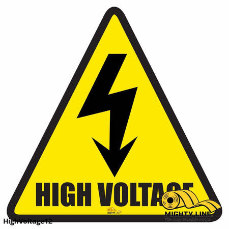 MIGHTY LINE High Voltage Area Floor Sign, Floor Mark, HIGHVOLTAGE12 HIGHVOLTAGE12