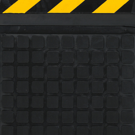 M A Matting Hog Heaven III Comfort Modular Tiles 18", Black with Striped Border  18" x 21.75", Side 447104100