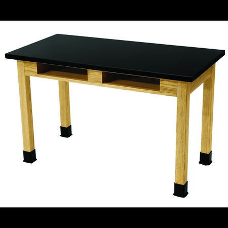 NATIONAL PUBLIC SEATING Rectangle Science Lab Table, W/BC, 30" x 72" x 36", L, 30" X 72" X 36", Black SLT2-3072HB