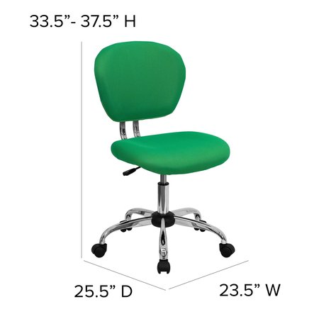 Flash Furniture Task Chair, 17-1/4" to 21", Bright Green H-2376-F-BRGRN-GG