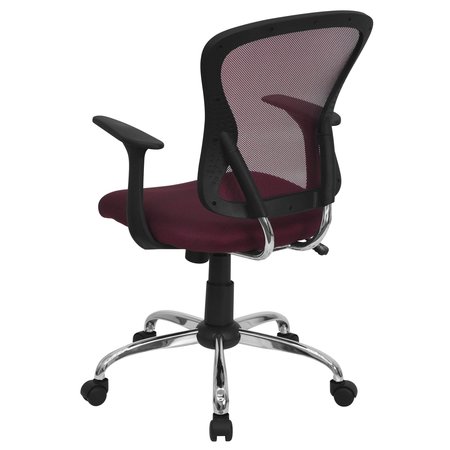 Flash Furniture Foam Task Chair, 18" to 22", Fixed Arms, Burgundy H-8369F-ALL-BY-GG