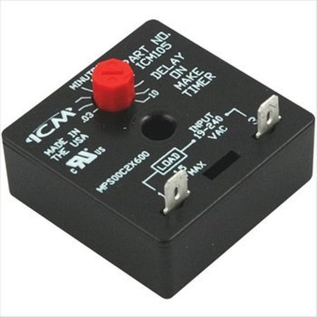 ICM CONTROLS Time Switch Delayonmake 10Min Adjustable ICM105