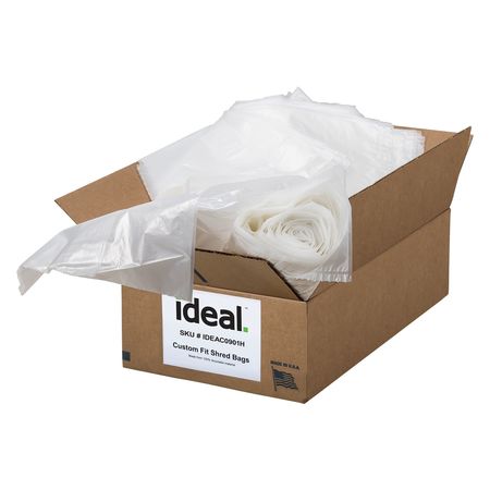 IDEAL 56 gal Shredder Bags, 54 in x 48 in, Clear, 80 PK IDEAC0901H