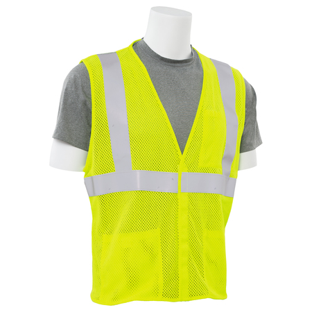 Erb Safety Safety Vest, Flame Resistant, HiViz, Lime, L 61264