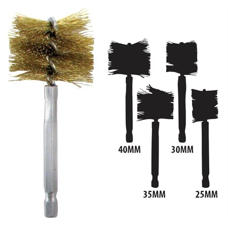 INNOVATIVE PRODUCTS OF AMERICA Brass 25mm-40mm Bore Brush Set 8038