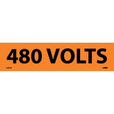 NMC Voltage Marker, 480 Volts, 2-1/4x9 Vinyl J2010O