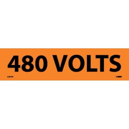 Nmc Voltage Marker, 480 Volts, 2-1/4x9 Vinyl J2010O