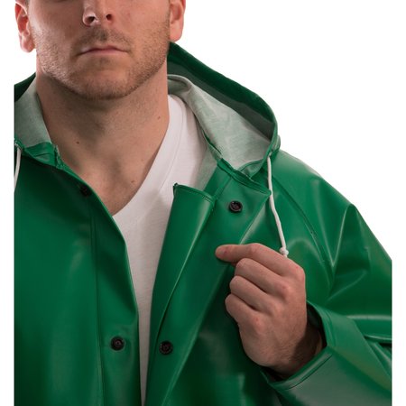 Tingley Safetyflex Flame Resistant Rain Jacket, Green, XL J41108