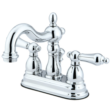 HERITAGE Dual Handle 4" Mount, 3 Hole KB1601AL 4" Centerset Lavatory Faucet wi, Polished chrome KB1601AL