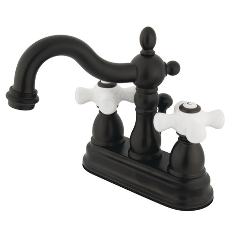 HERITAGE Dual Handle 4" Mount, 3 Hole KB1605PX 4" Centerset Lavatory Faucet wi, Oil Rubbed Bronze KB1605PX