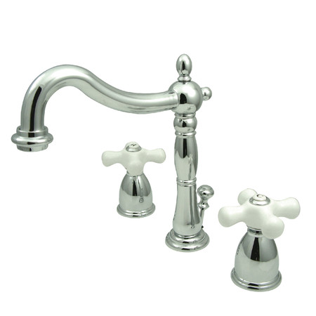 HERITAGE Dual Handle 8" to 16" Mount, 3 Hole KB1971PX 8" Widespread Lavatory Faucet w, Polished chrome KB1971PX