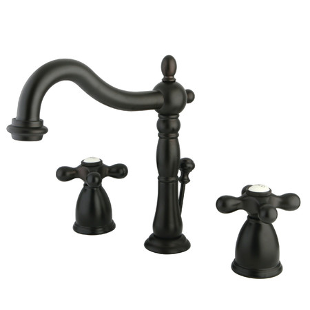 HERITAGE Dual Handle 8" to 16" Mount, 3 Hole KB1975AX 8" Widespread Lavatory Faucet w, Oil Rubbed Bronze KB1975AX