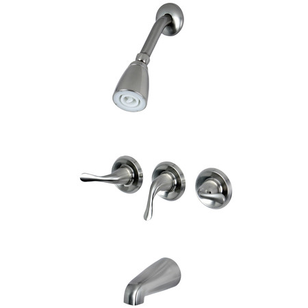 KINGSTON BRASS Tub and Shower Faucet, Brushed Nickel, Wall Mount KB2238YL