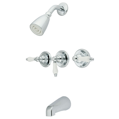 KINGSTON BRASS Tub and Shower Faucet, Polished Chrome, Wall Mount KB231PL