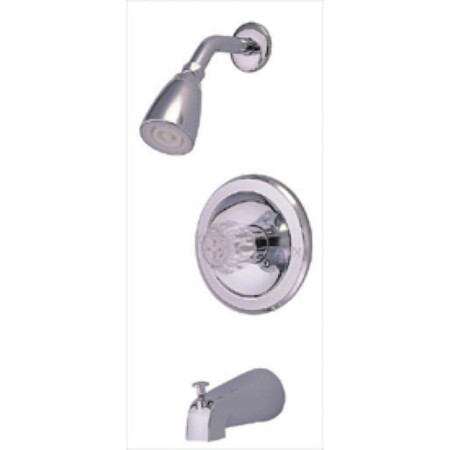 KINGSTON BRASS Tub and Shower Faucet, Polished Chrome, Wall Mount KB531