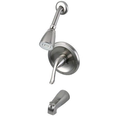 KINGSTON BRASS Tub and Shower Faucet, Brushed Nickel, Wall Mount KB5538YL