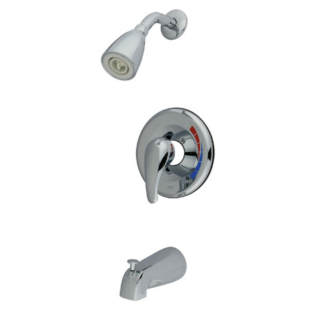 Kingston Brass Tub and Shower Faucet, Polished Chrome, Wall Mount KB651T