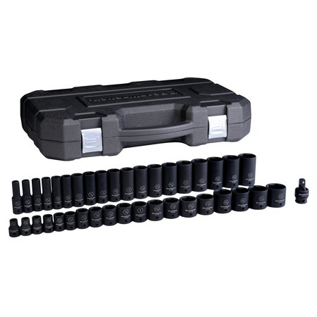 KD TOOLS 1/2" Drive Standard/Deep Impact Socket Set Manganese Phosphate Coating 84947N