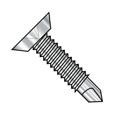 #12-24 X 11/16 In Phillips Flat Machine Screw, Plain Stainless Steel, 1250 PK