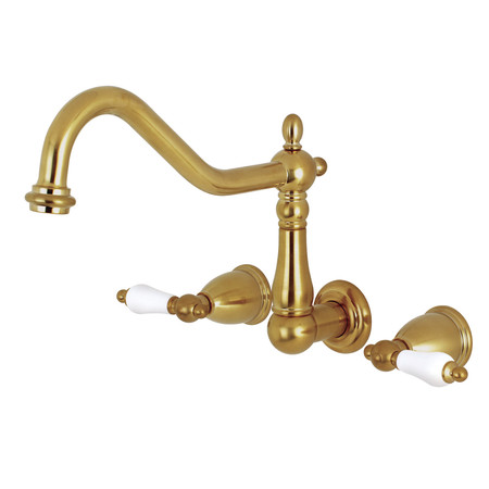 KINGSTON BRASS Roman Tub Faucet, Brushed Brass, Wall Mount KS1027PL