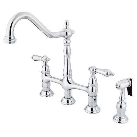 HERITAGE Manual, 8" Mount, 4 Hole KS1271ALBS 8" Kitchen Bridge Faucet with KS1271ALBS