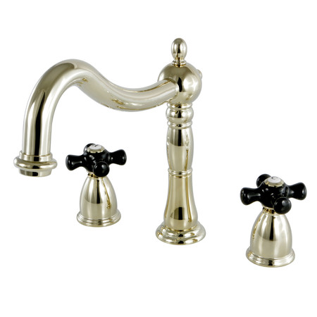 KINGSTON BRASS Roman Tub Faucet, Polished Brass, Deck Mount KS1342PKX
