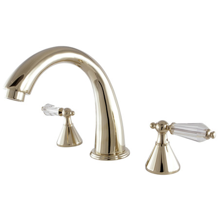 KINGSTON BRASS Roman Tub Faucet, Polished Brass, Deck Mount KS2362WLL